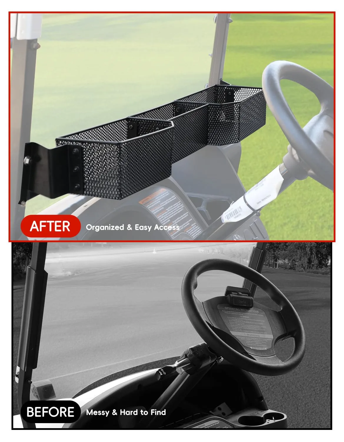 LUXEMOTO Front Inner Storage Basket for Club Car DS (2001+) image 3