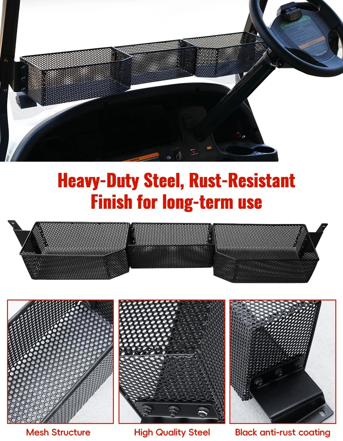 LUXEMOTO Front Inner Storage Basket for Club Car DS (2001+) image 4