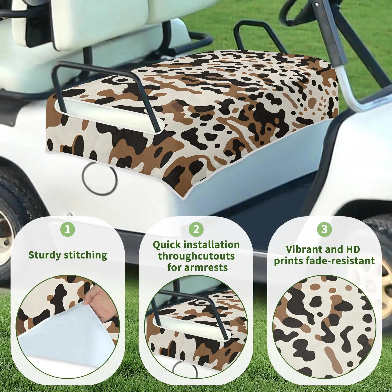 Tiveruda Camouflage Golf Cart Seat Cover for Double Seats image 3