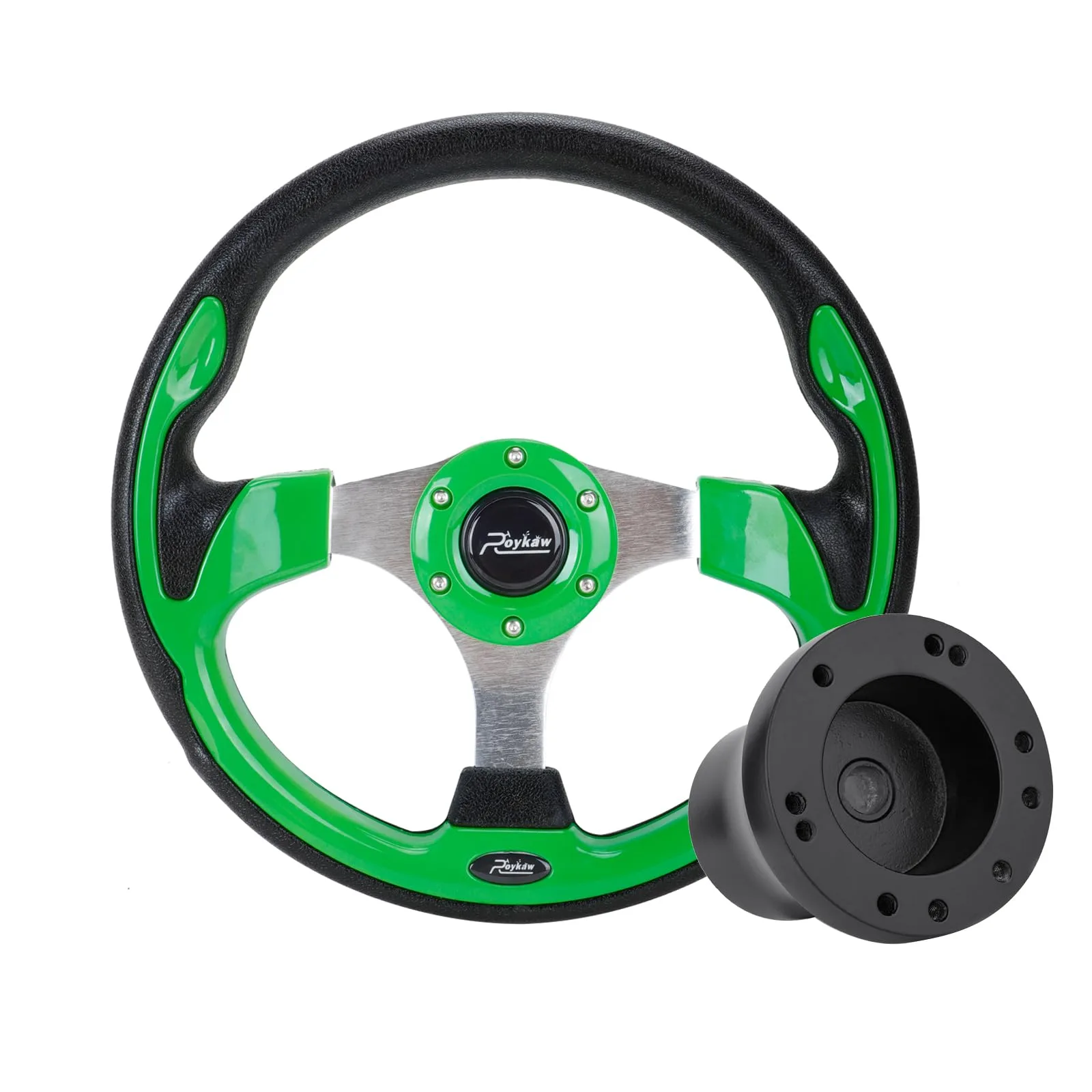 Roykaw Steering Wheel with Hub Adapter for Club Car Precedent
