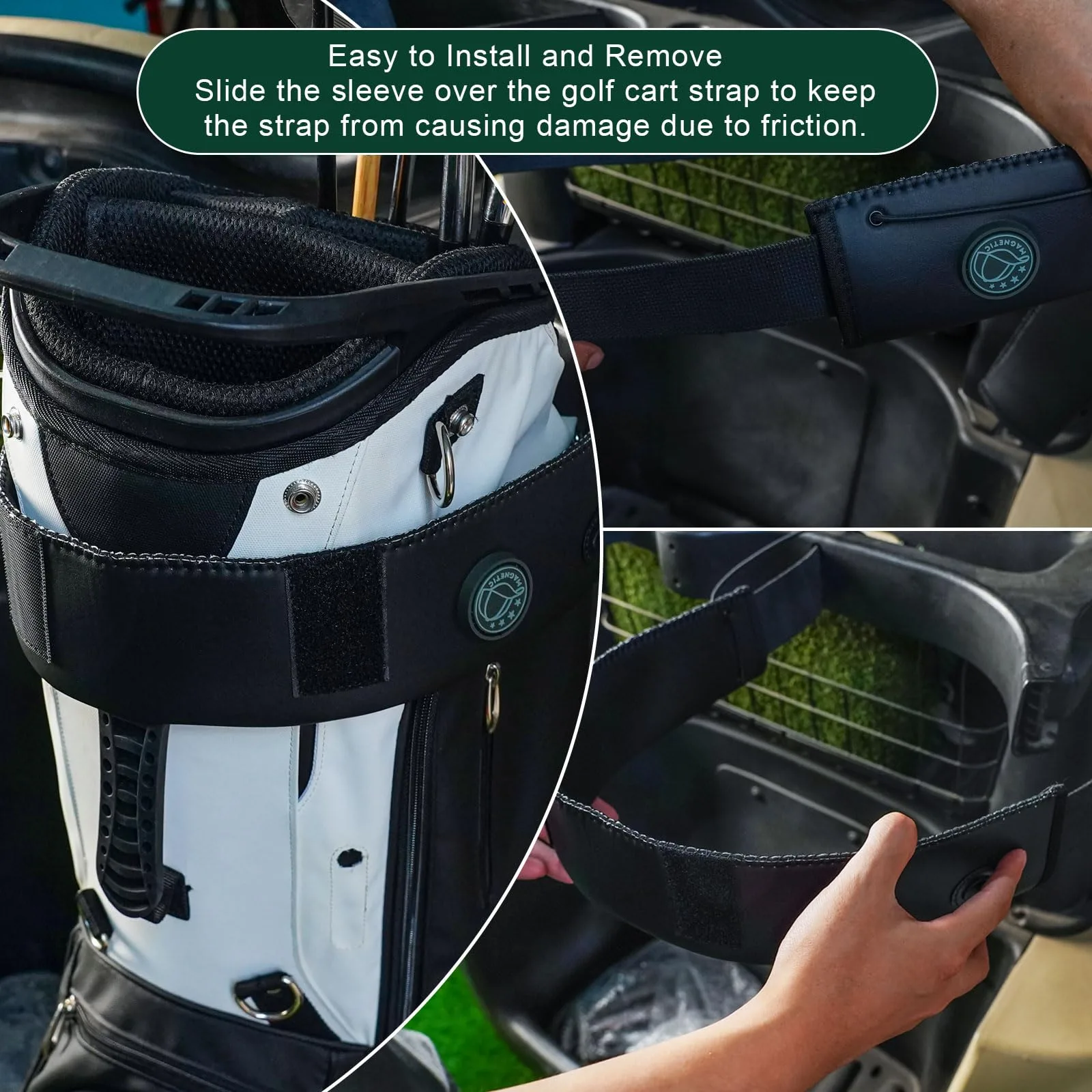 Magnetic Golf Cart Strap Sleeve with 3 Magnets image 3