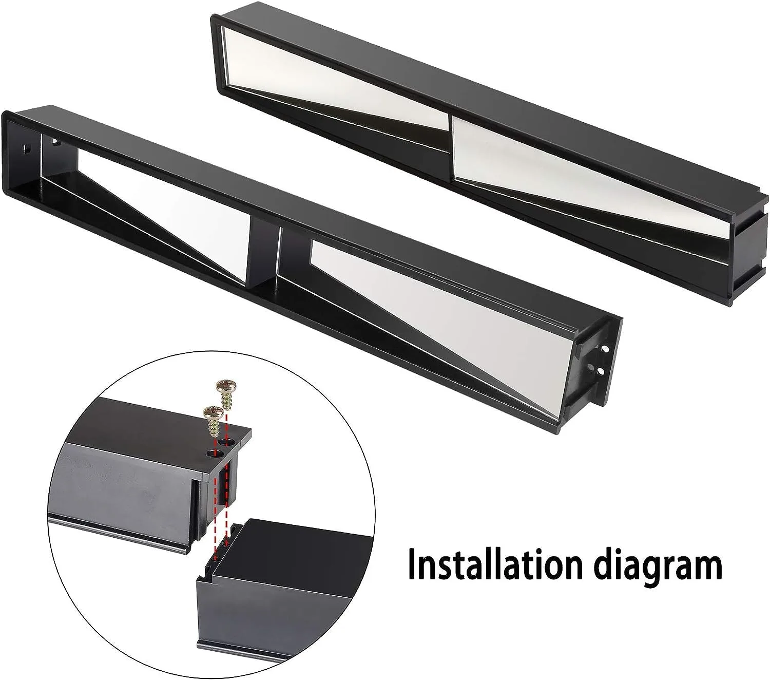 10L0L 4-Panel Universal Golf Cart Rearview Mirror - 35.8" image 4