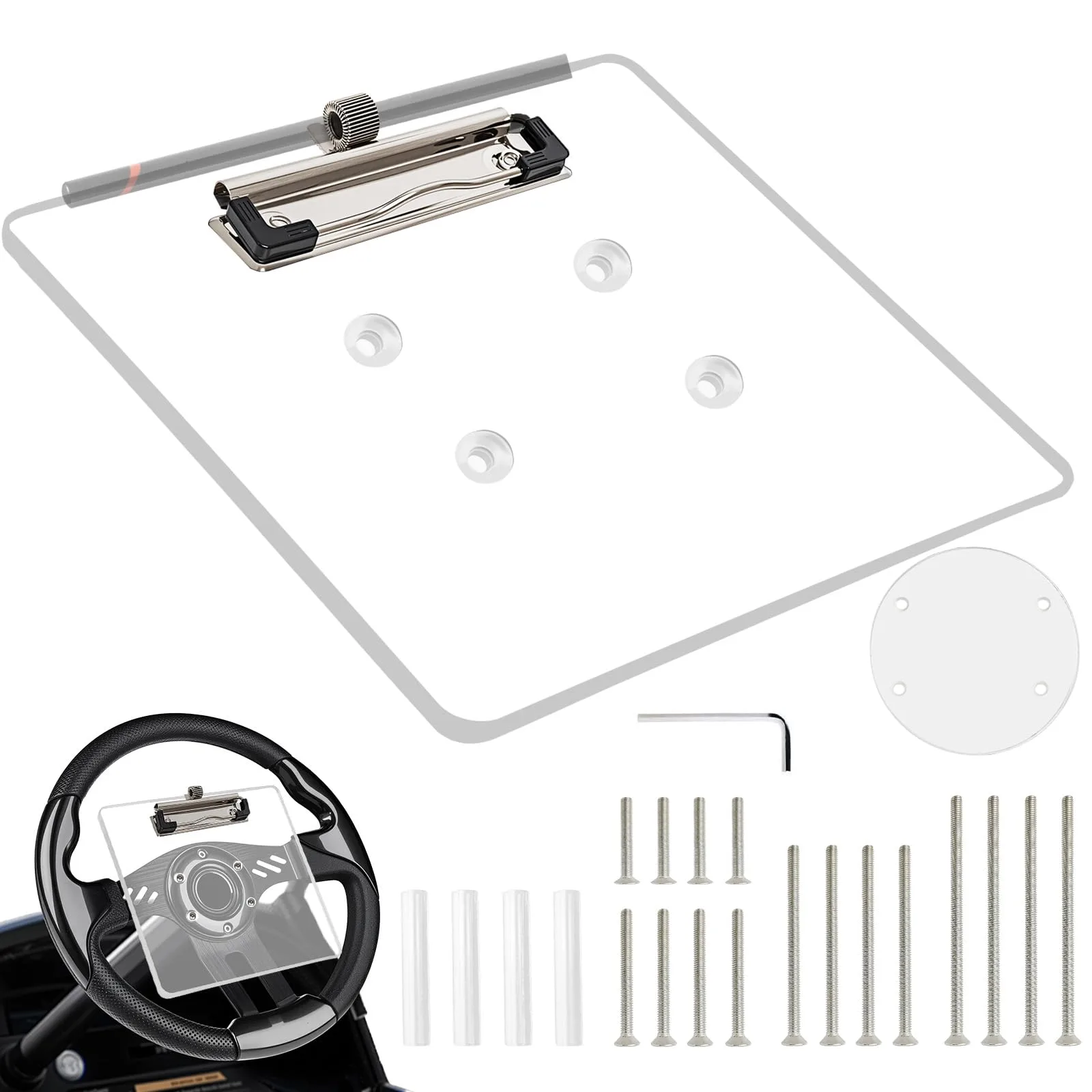 MOSNAI Golf Cart Steering Wheel Scorecard Holder