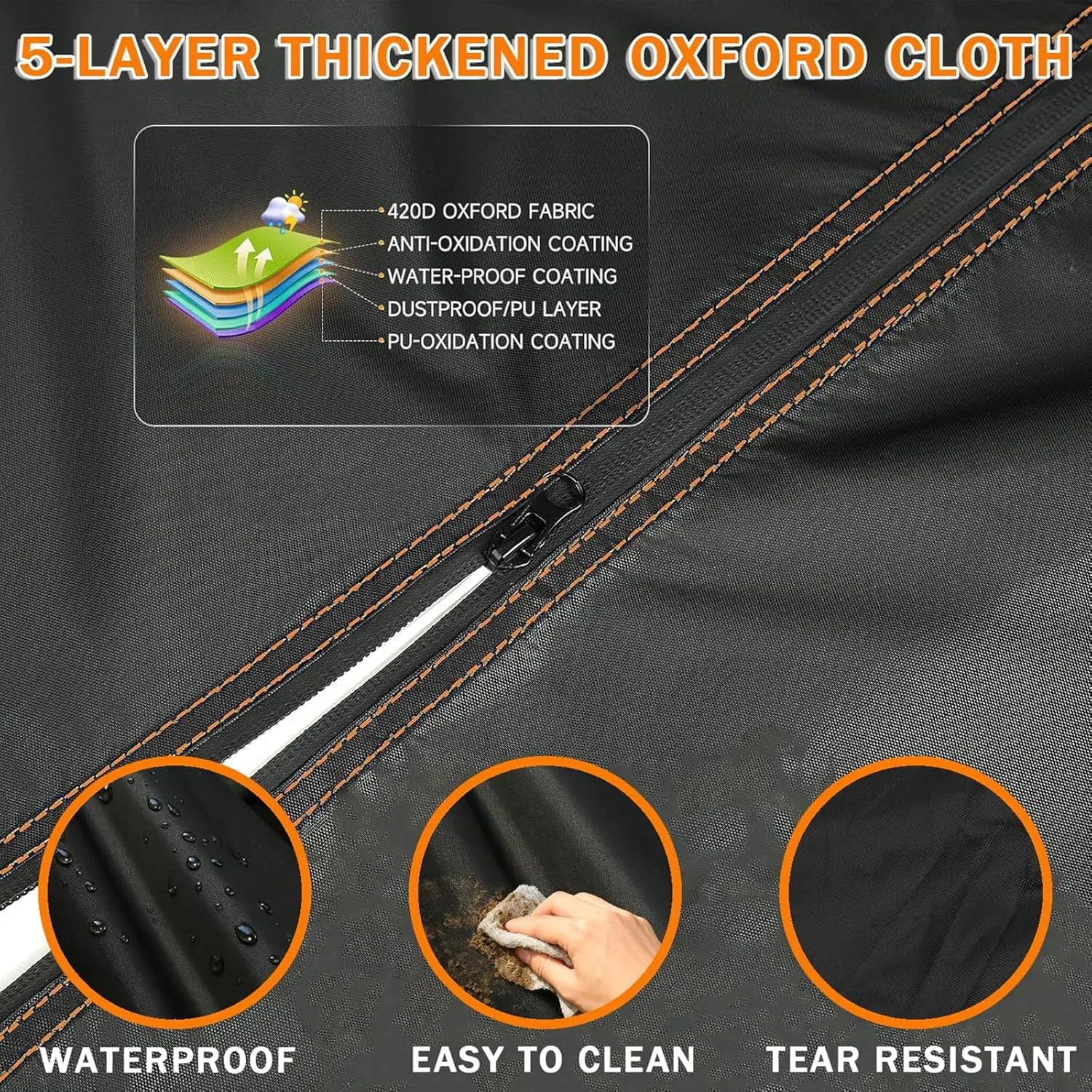 AUPTIM Golf Cart Cover for E-Z-GO Valor 4 Passenger image 4