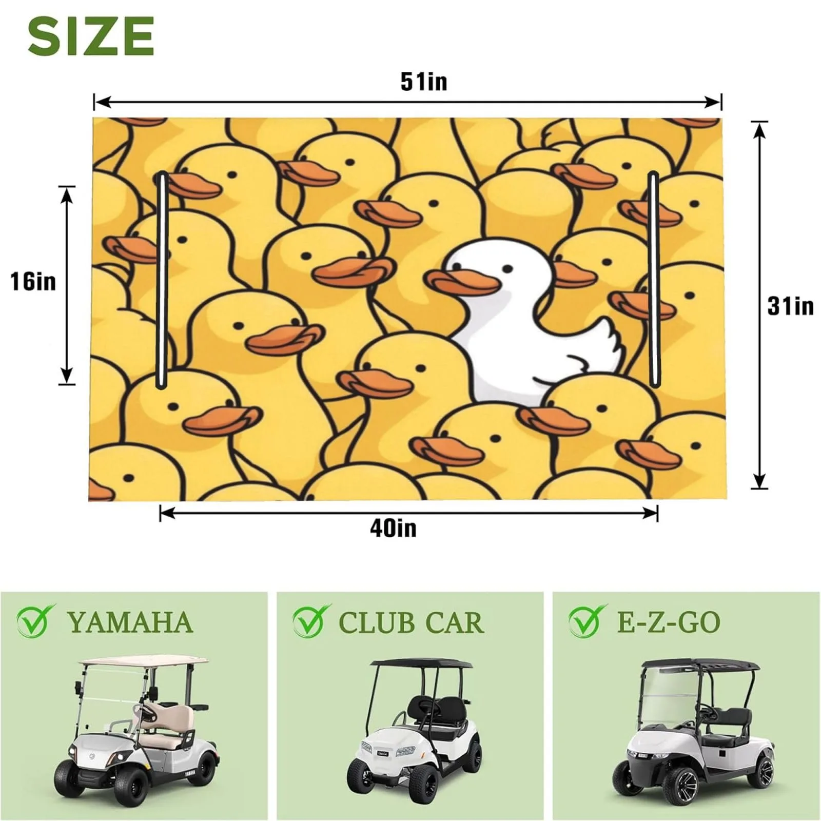 HOYYU Yellow Ducks Golf Cart Seat Cover - golfhe-a118 image 3
