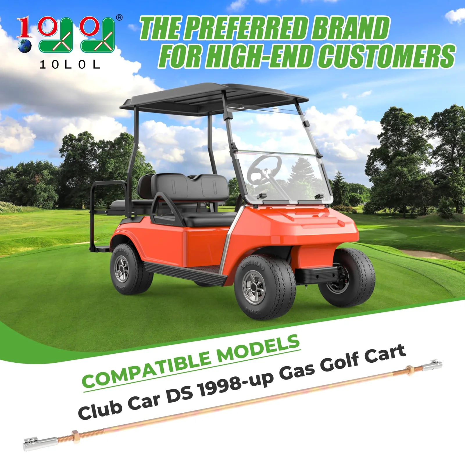 10L0L Accelerator Rod Assembly for Club Car DS Gas Carts image 2