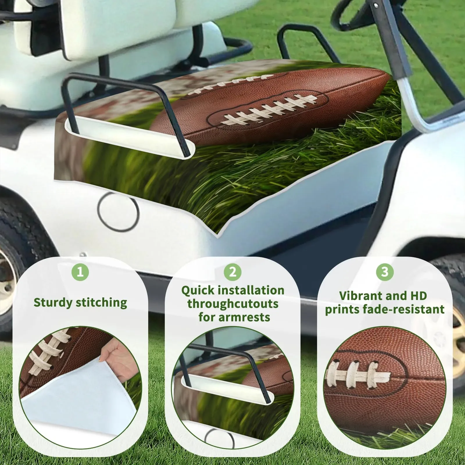 Tiveruda Golf Cart Seat Cover for Double Seats, 51 x 31 in image 3