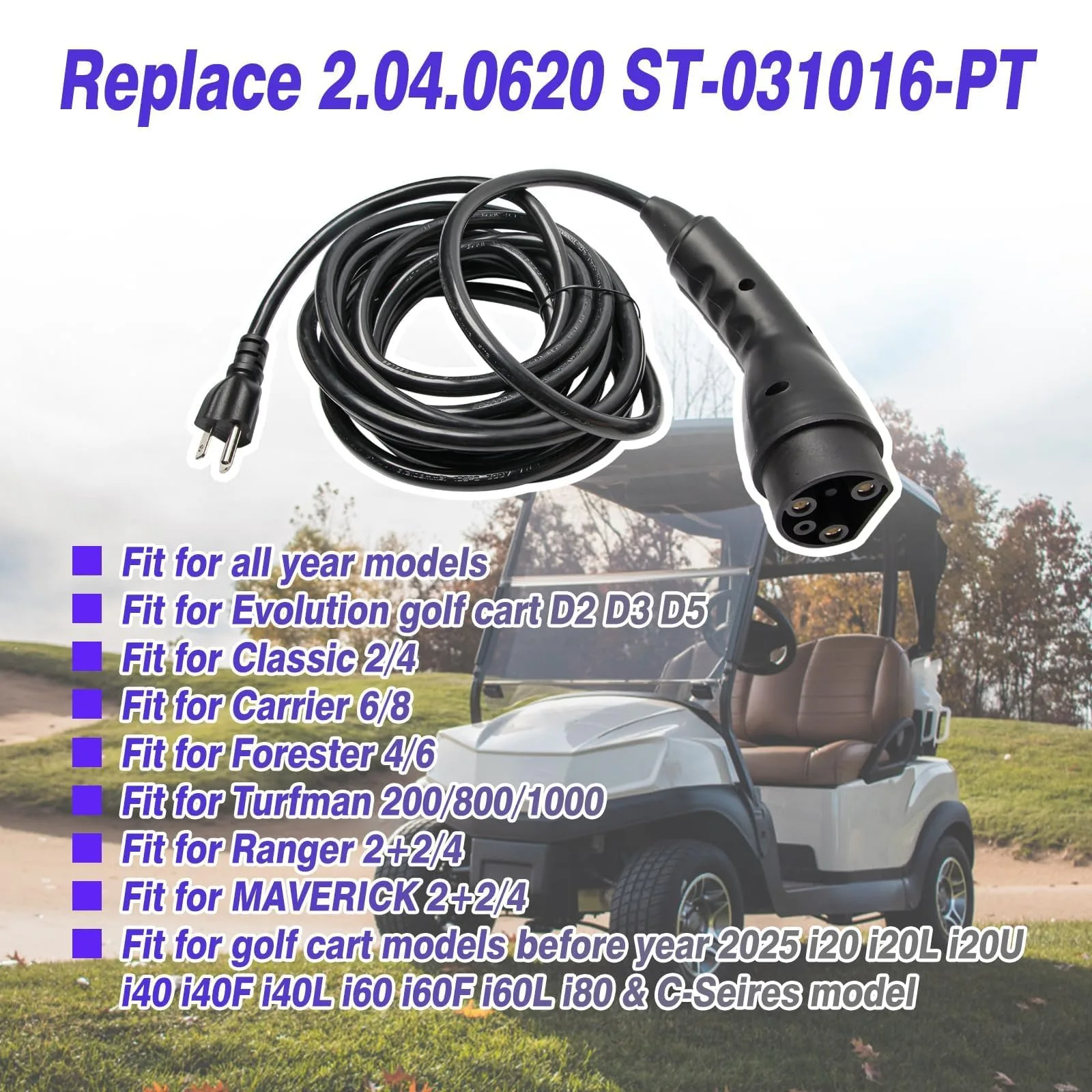 Vierzweites 120V 16A Golf Cart Charging Cord image 3