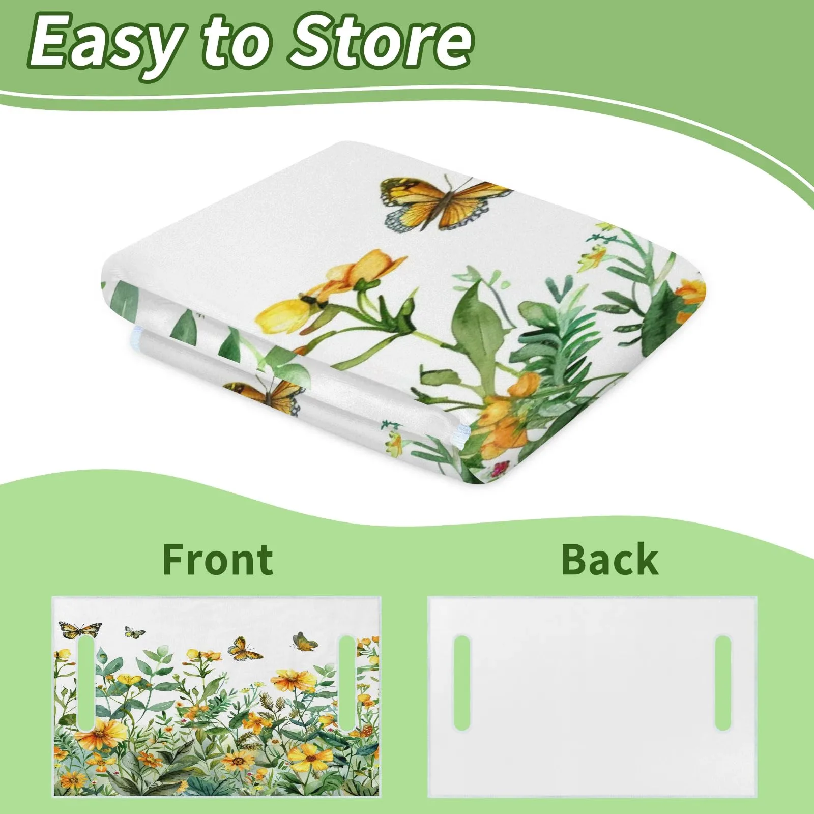 Tiveruda 51" x 31" Floral Butterfly 2-Person Golf Cart Seat Cover image 4