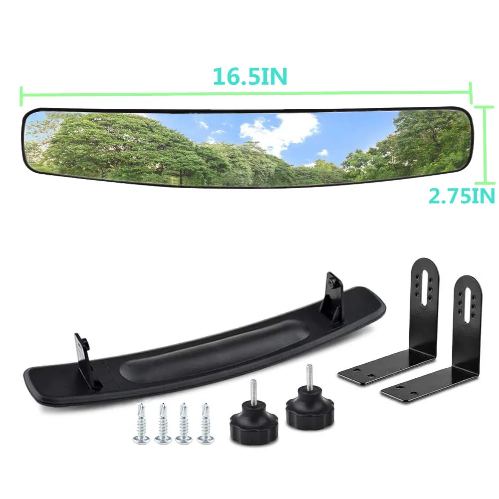 WLOOD Golf Cart Rearview + Folding Side Mirrors Combo LZH-012 image 4