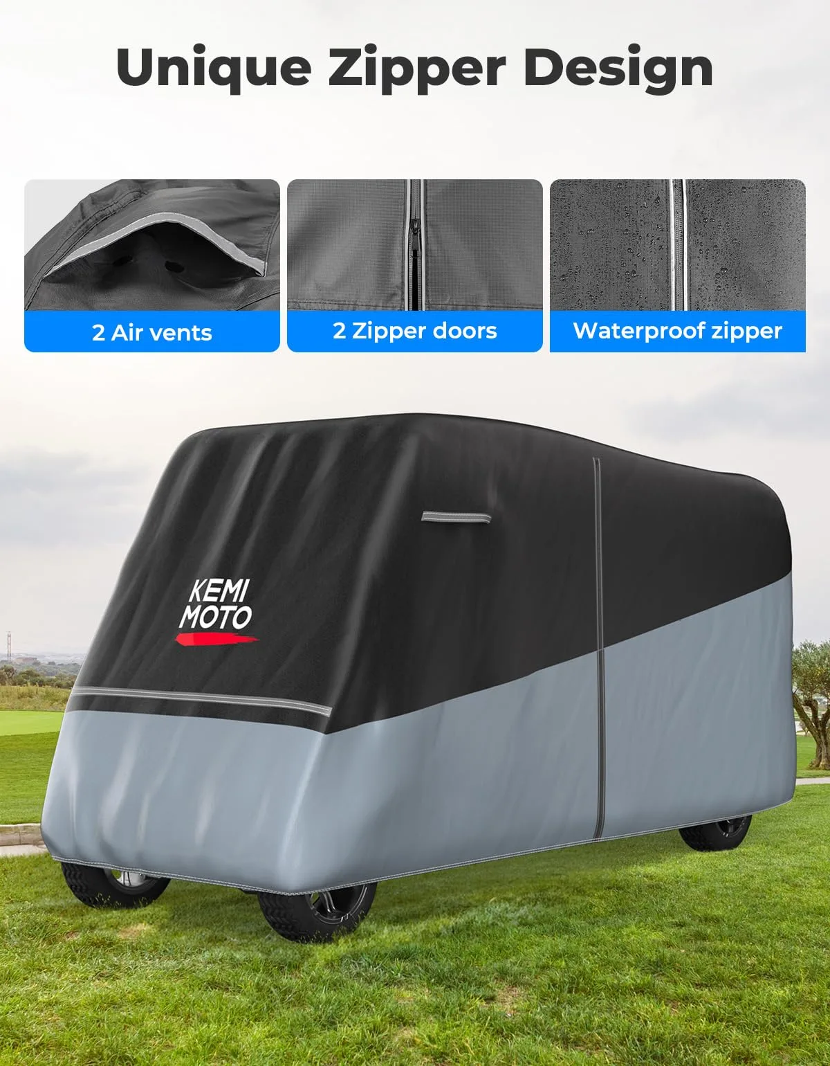 KEMIMOTO 8-Passenger Golf Cart Cover B1407-00004-GY image 3