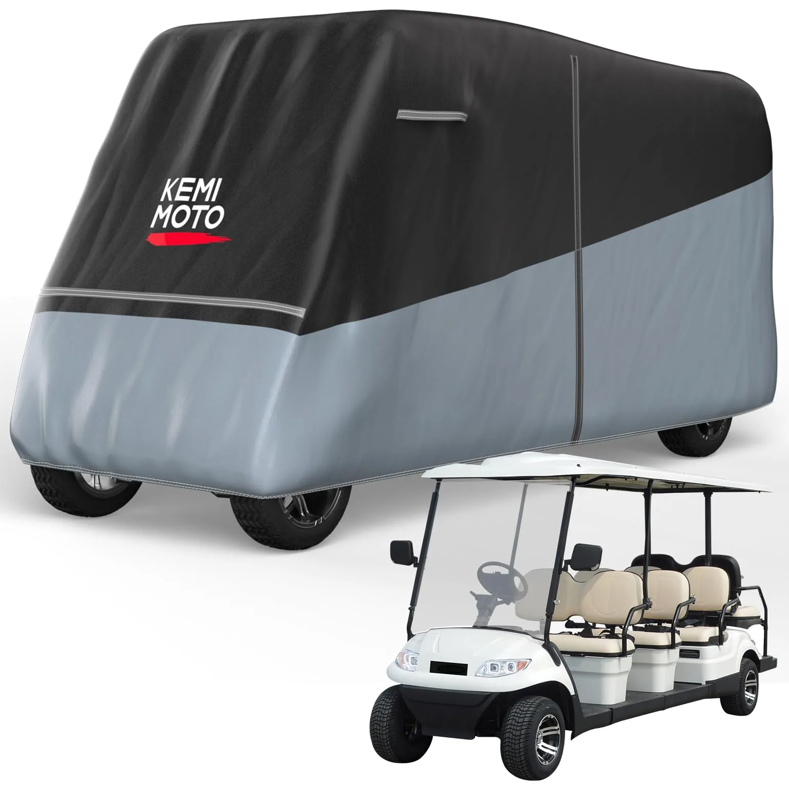 KEMIMOTO 8-Passenger Golf Cart Cover B1407-00004-GY