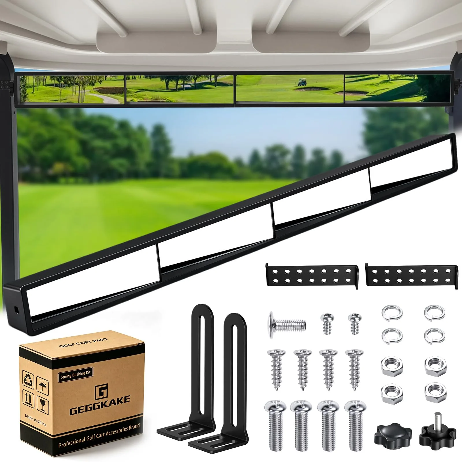 Geggkake 4-Panel Golf Cart Rear View Mirror