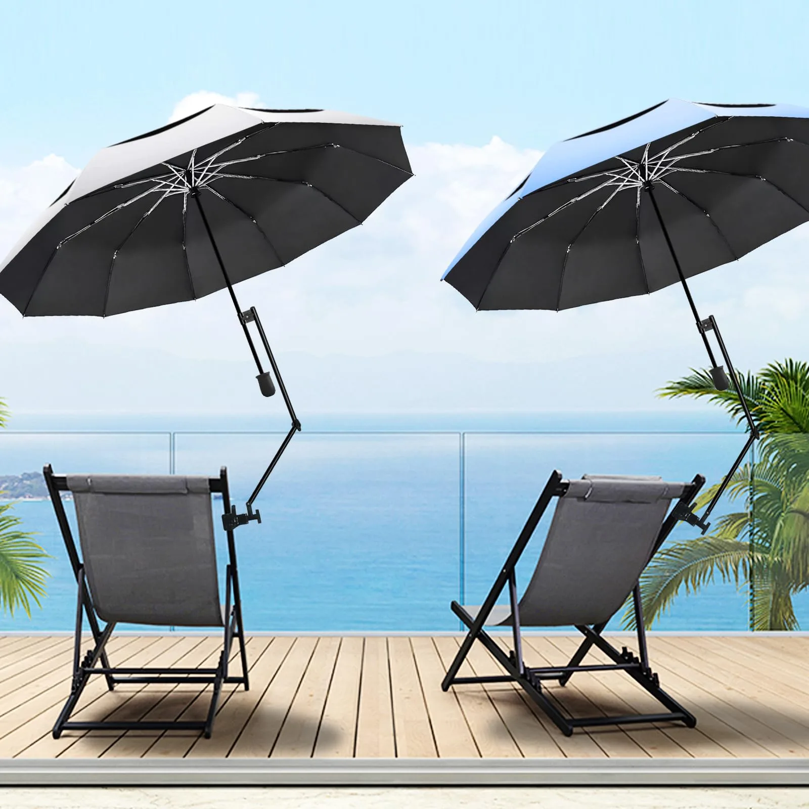 HOBVO UPF 50+ Universal Clamp Golf Umbrella with Adjustable Tilt image 2