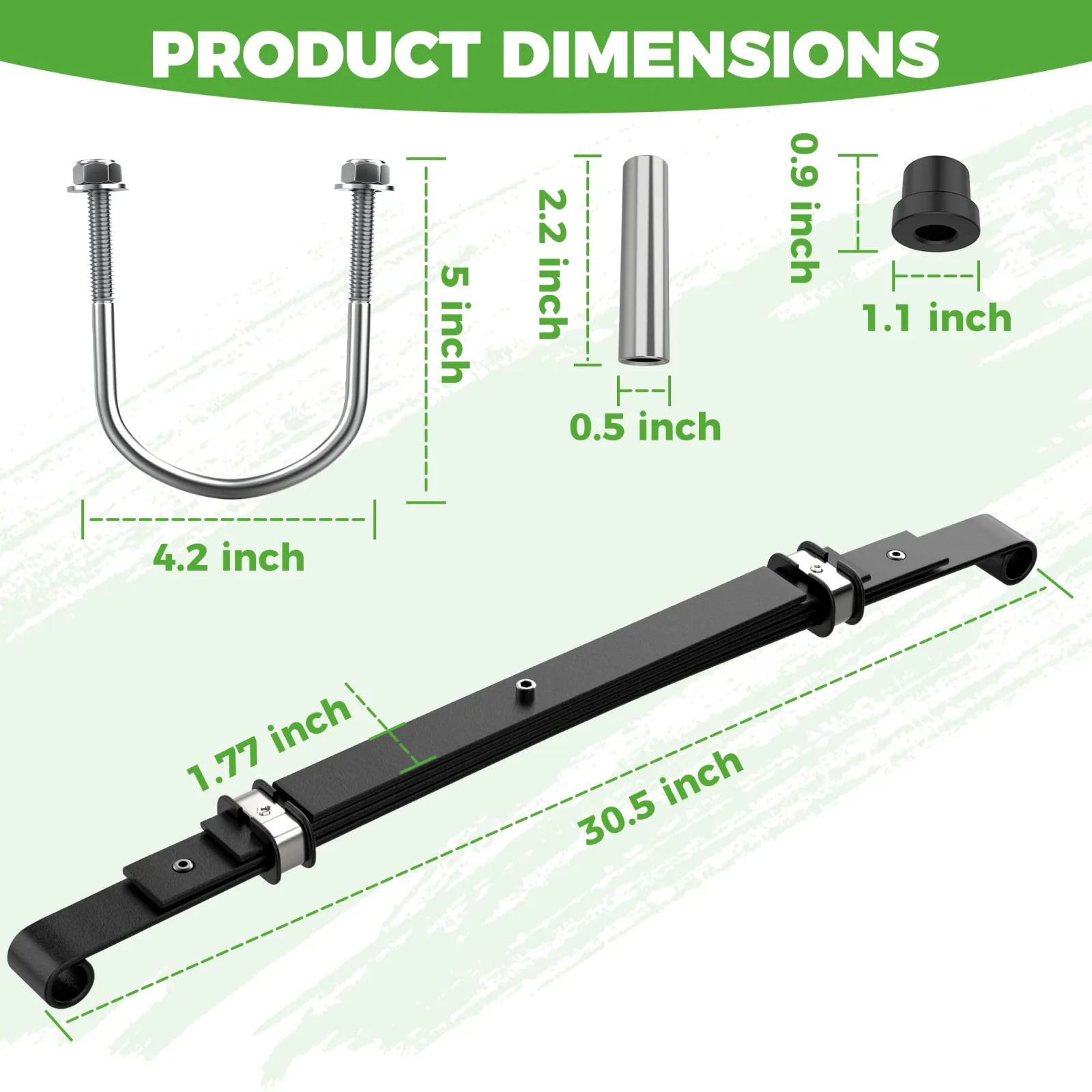 10L0L Rear Leaf Spring Kit for Club Car Precedent image 4