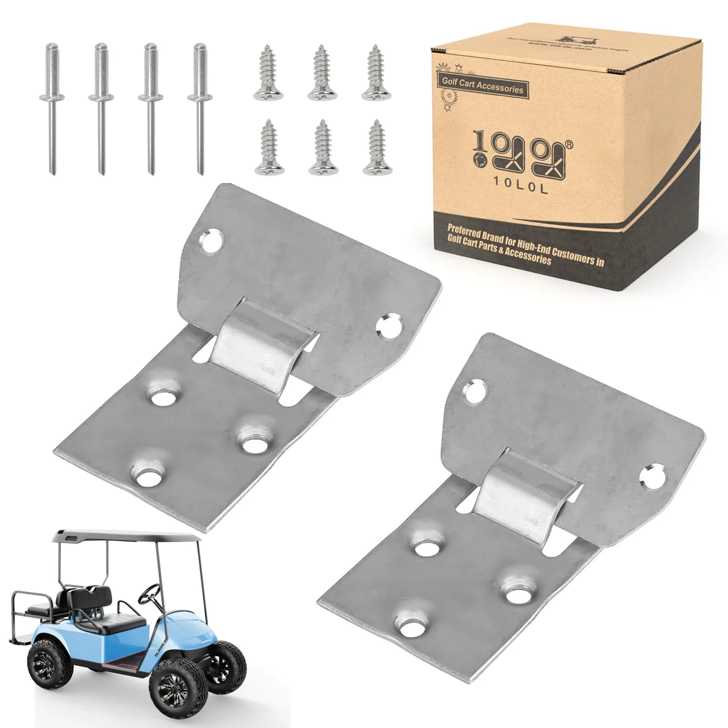10L0L E-Z-GO Golf Cart Seat Hinge Plate Kit