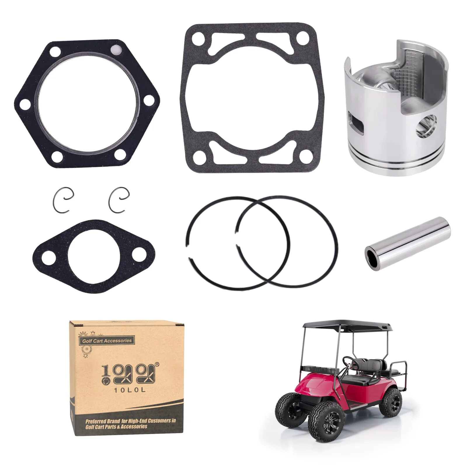 10L0L E-Z-GO 2-Cycle Piston Rings & Gasket Kit