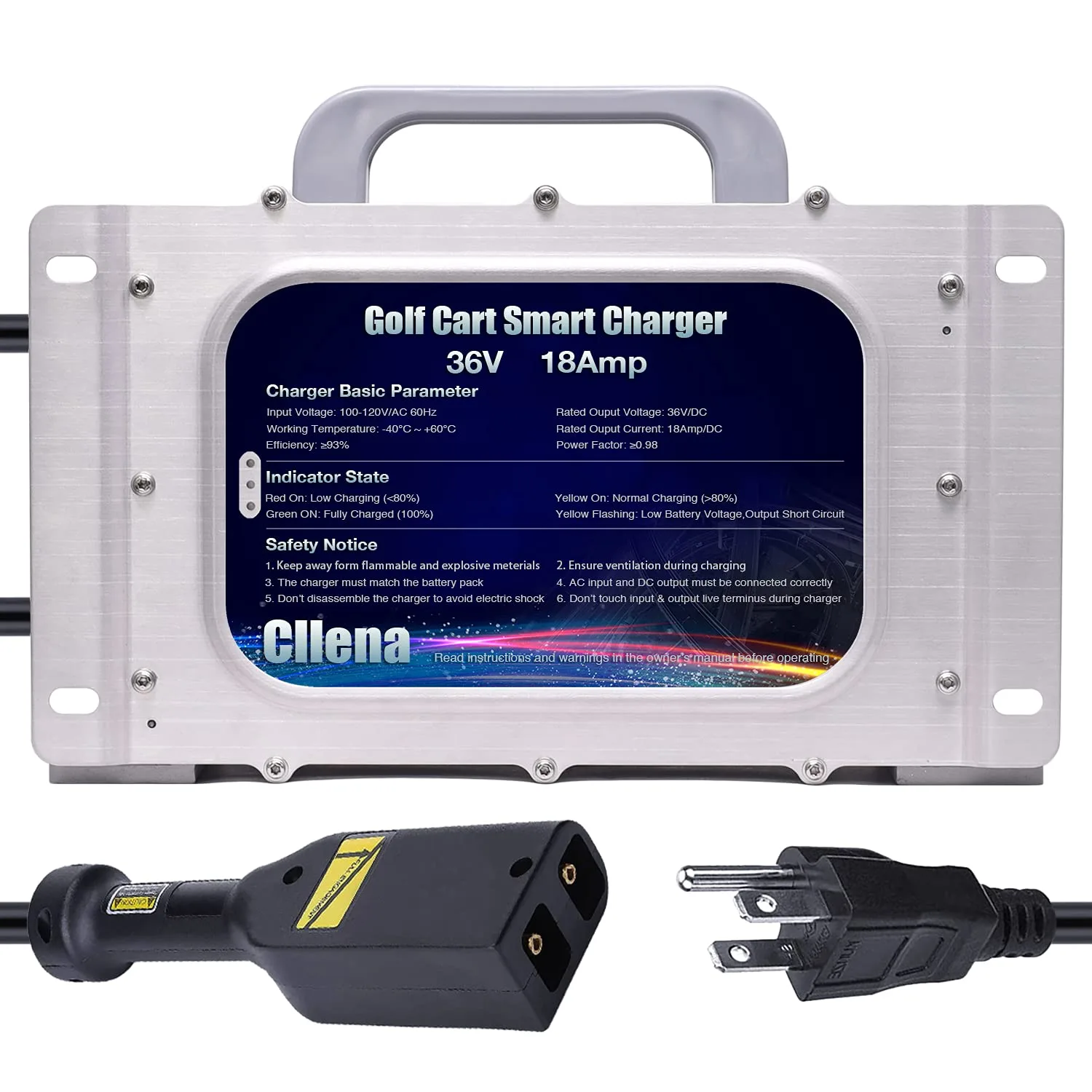 Cllena 36V 18A Charger for E-Z-GO TXT Golf Carts
