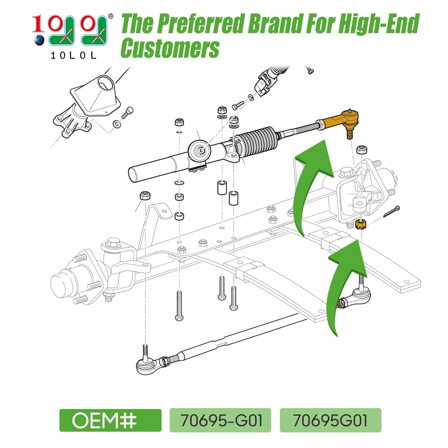 10L0L Steering Rack Ball Joint for E-Z-GO TXT 70695-G01 image 2