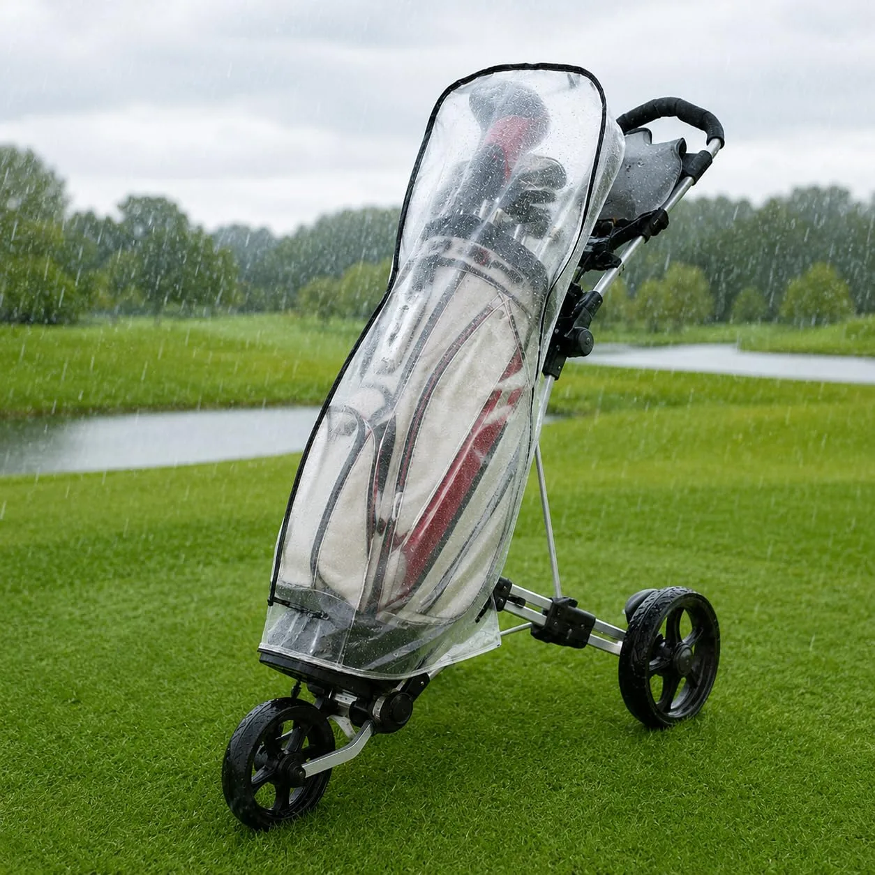 QTBCMZC Golf Bag Rain Cover for Axglo E5 Follow Cart image 2