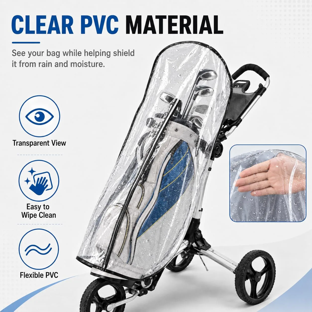QTBCMZC Golf Bag Rain Cover for Axglo E5 Follow Cart image 3