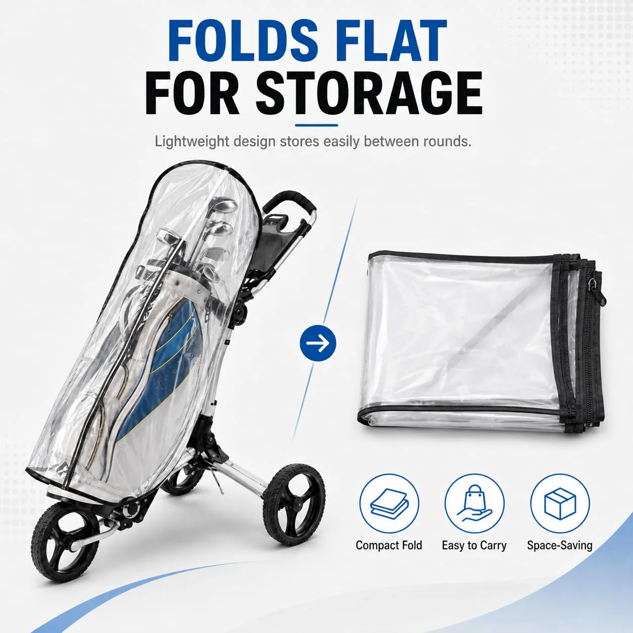 QTBCMZC Golf Bag Rain Cover for Axglo E5 Follow Cart image 4