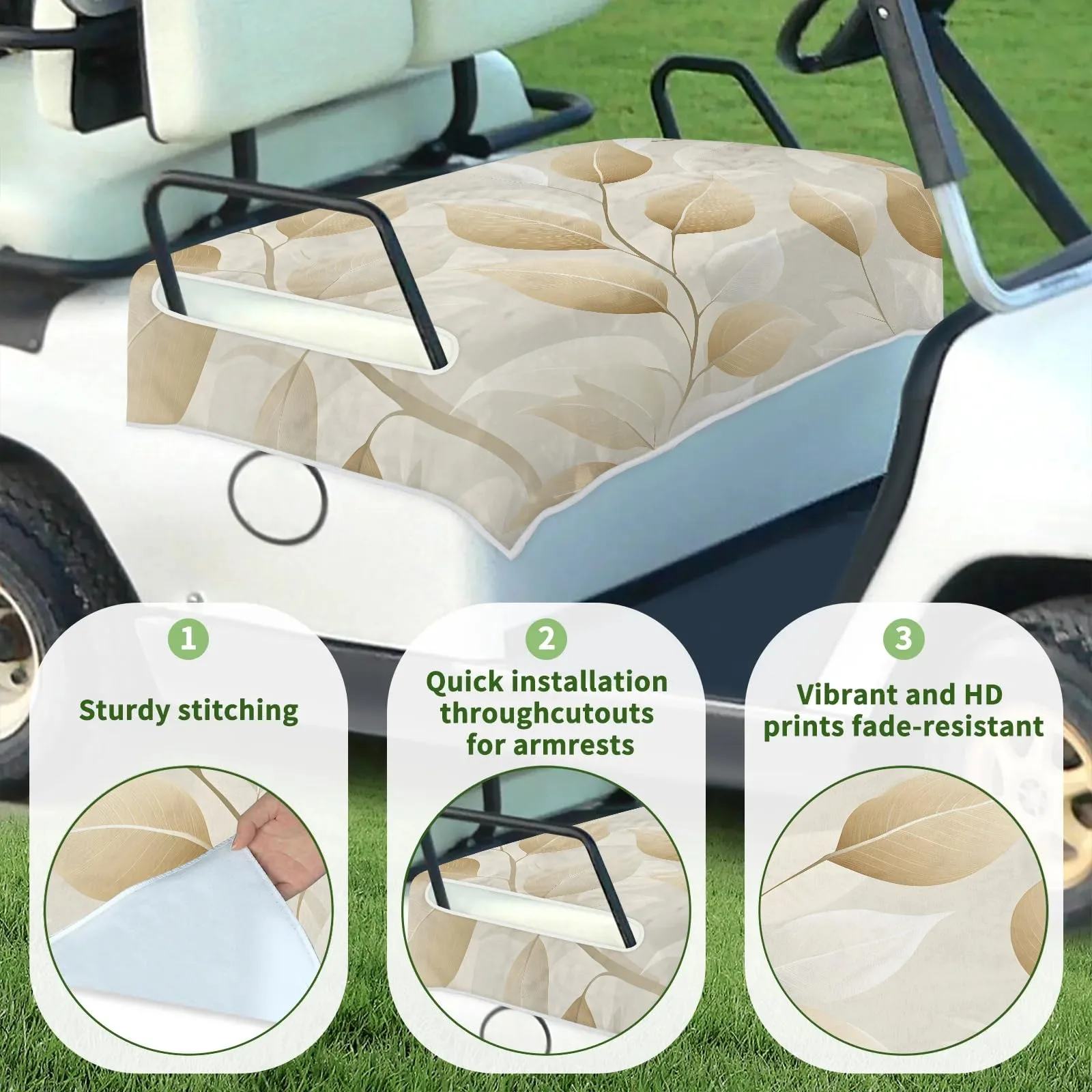 Tiveruda 51 x 31 in Golf Cart Seat Cover — Polyester Double-Seat Towel image 3