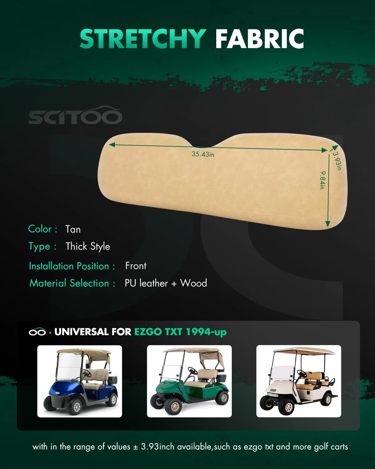 SCITOO Front Seat Cushion for E-Z-GO TXT 1994+ image 2