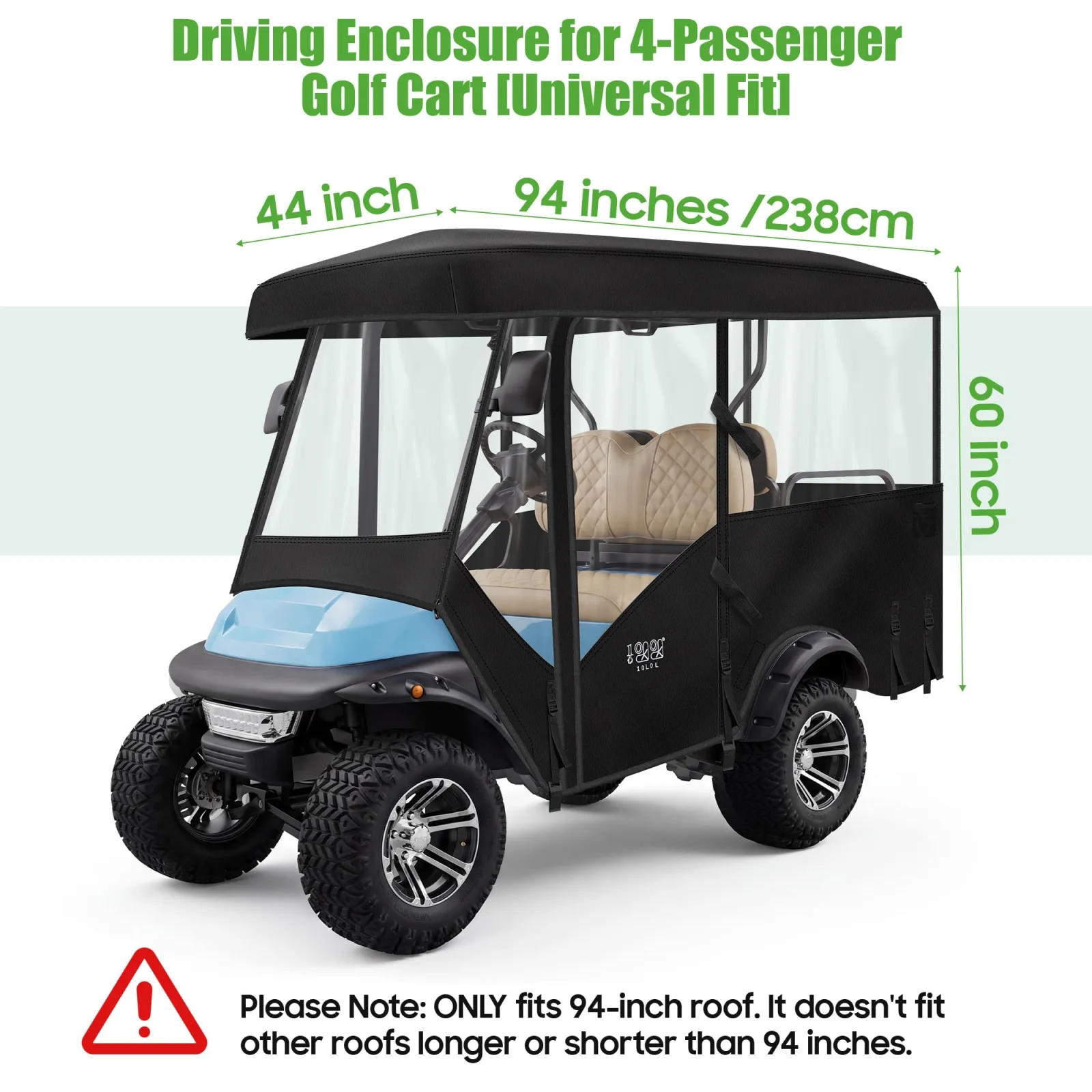 10L0L 4-Passenger Golf Cart Enclosure for 94-Inch Roofs image 3