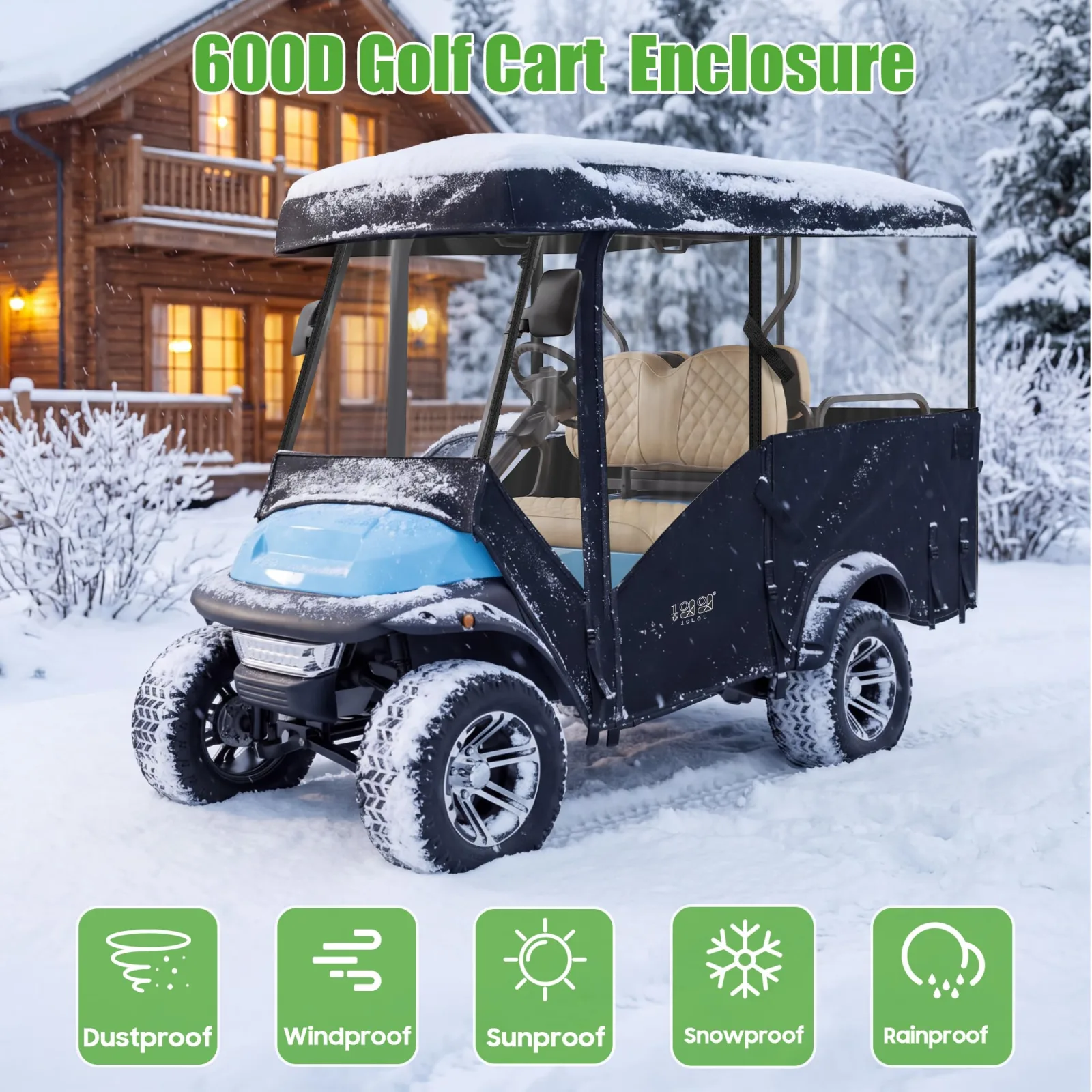 10L0L 4-Passenger Golf Cart Enclosure for 94-Inch Roofs image 4