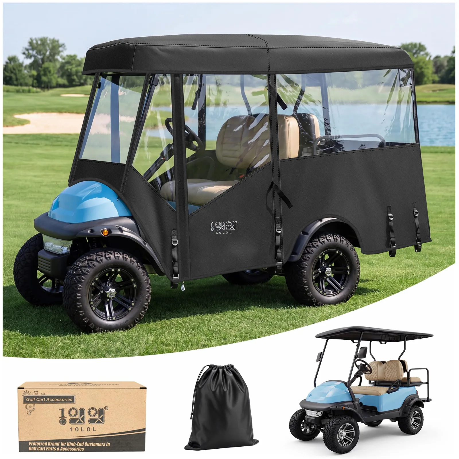10L0L 4-Passenger Golf Cart Enclosure for 94-Inch Roofs