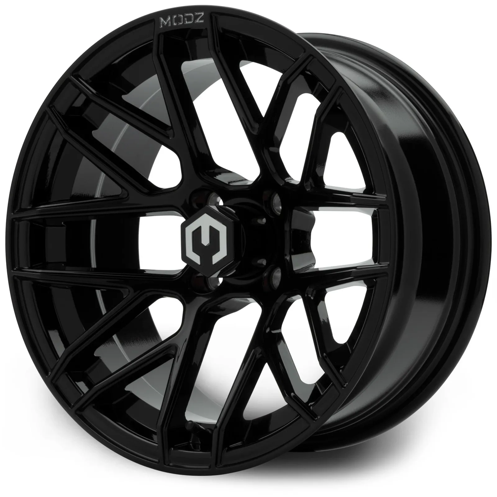 MODZ Matrix 15-Inch Glossy Black Golf Cart Wheel
