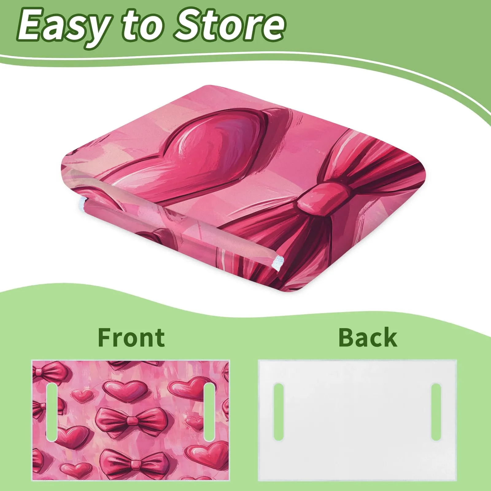 Tiveruda Pink Heart Bow Golf Cart Seat Cover 51 x 31 in image 4