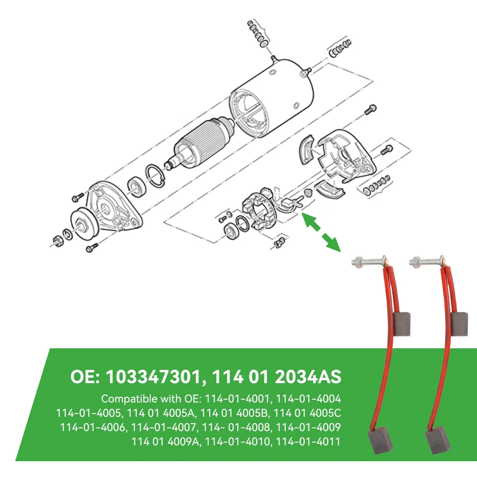 Frdhee Starter Generator Brush Set 103347301 image 3