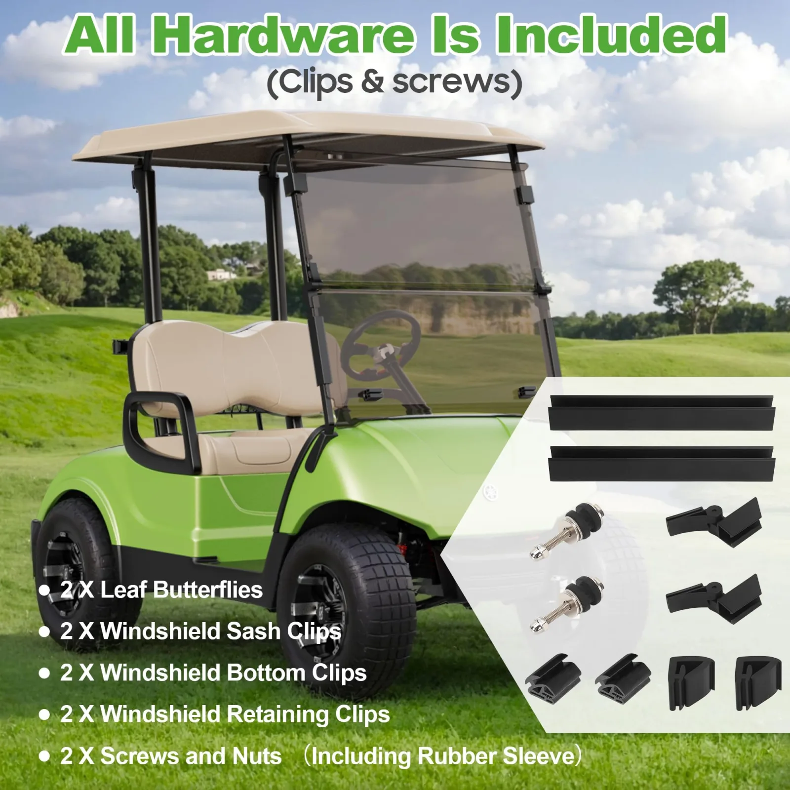 10L0L Windshield for Yamaha G29 Drive 2007-2016 image 2
