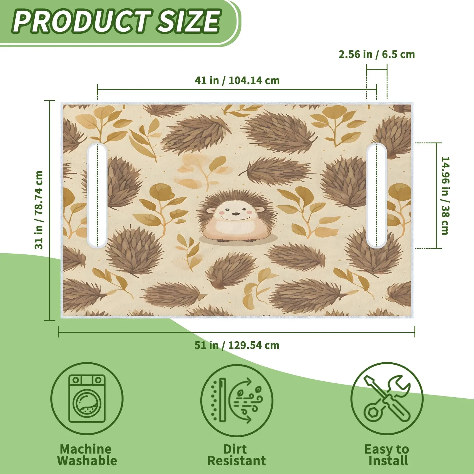 Tiveruda Vintage Hedgehog Golf Cart Seat Cover image 2