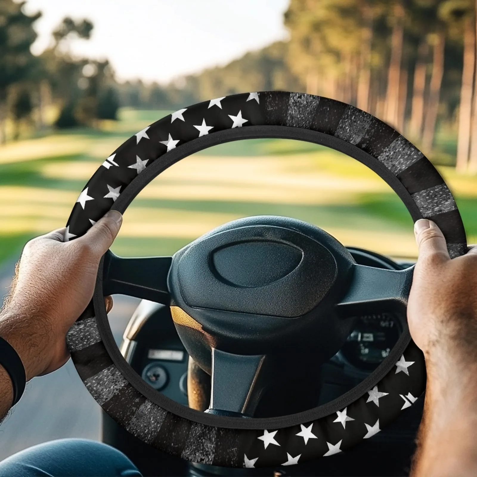 INSTANTARTS American Flag Golf Cart Steering Wheel Cover