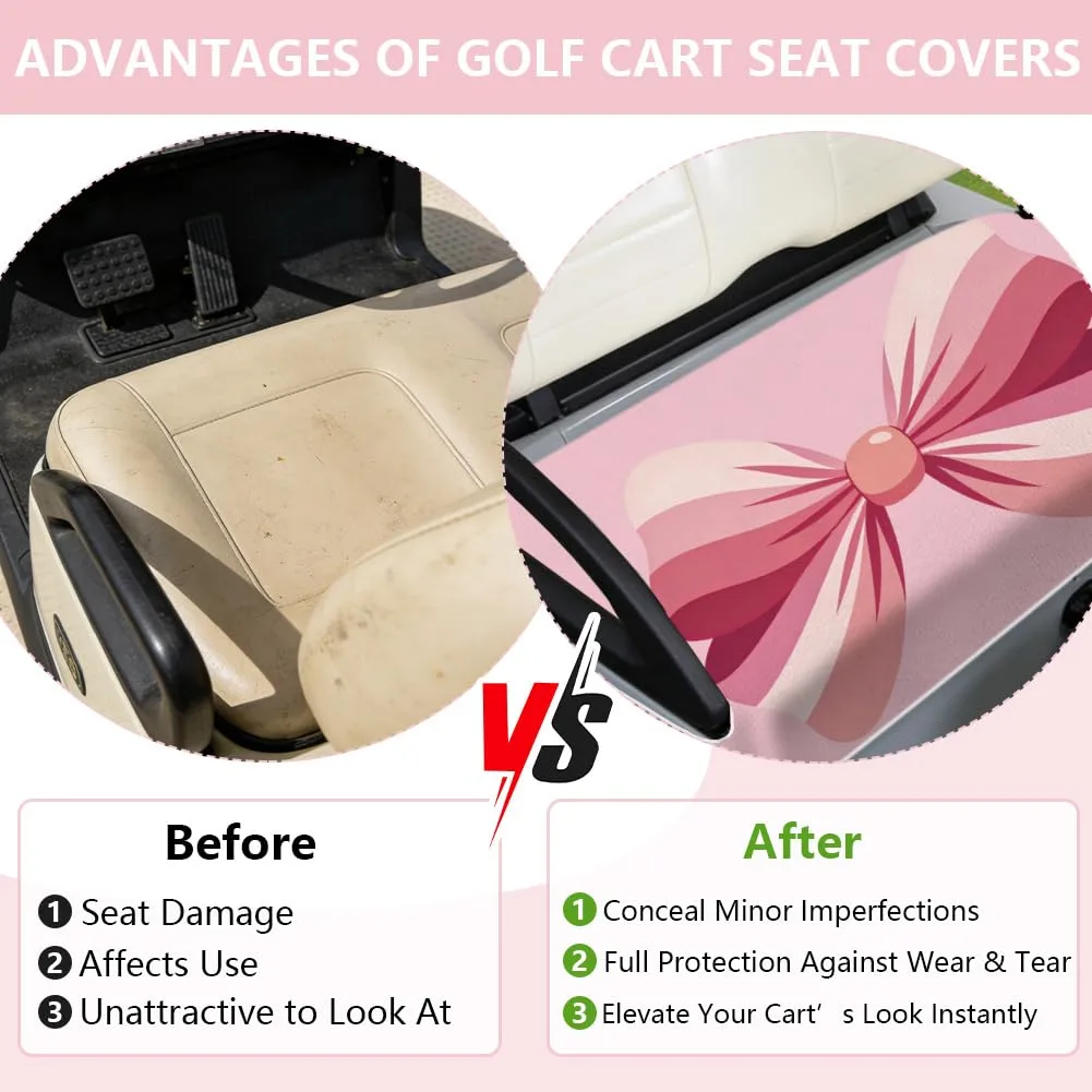 TNKBREEZE Pink Bowtie Golf Cart Seat Cover image 3