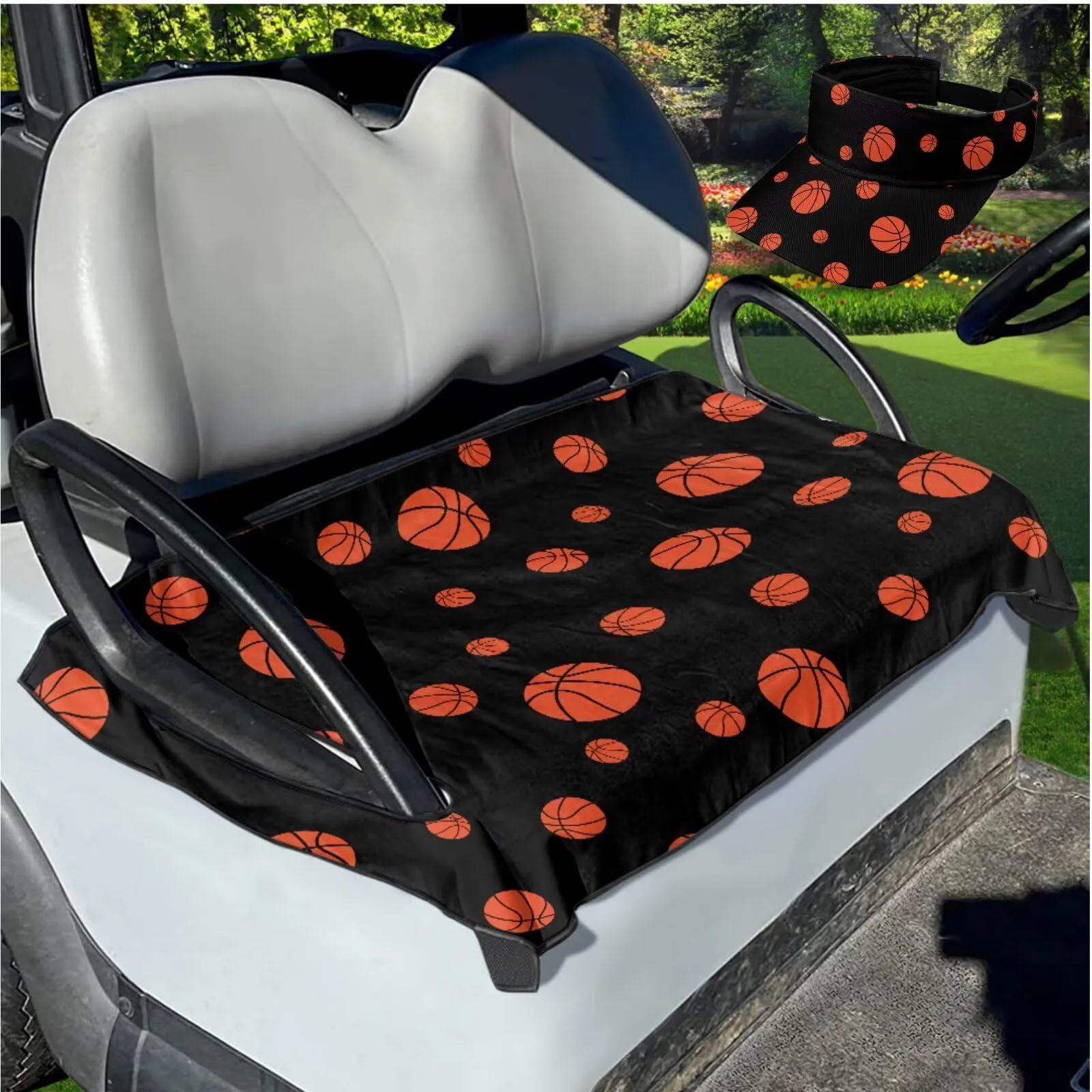 Yewattles Club Car Golf Cart Seat Cover with Sun Visor