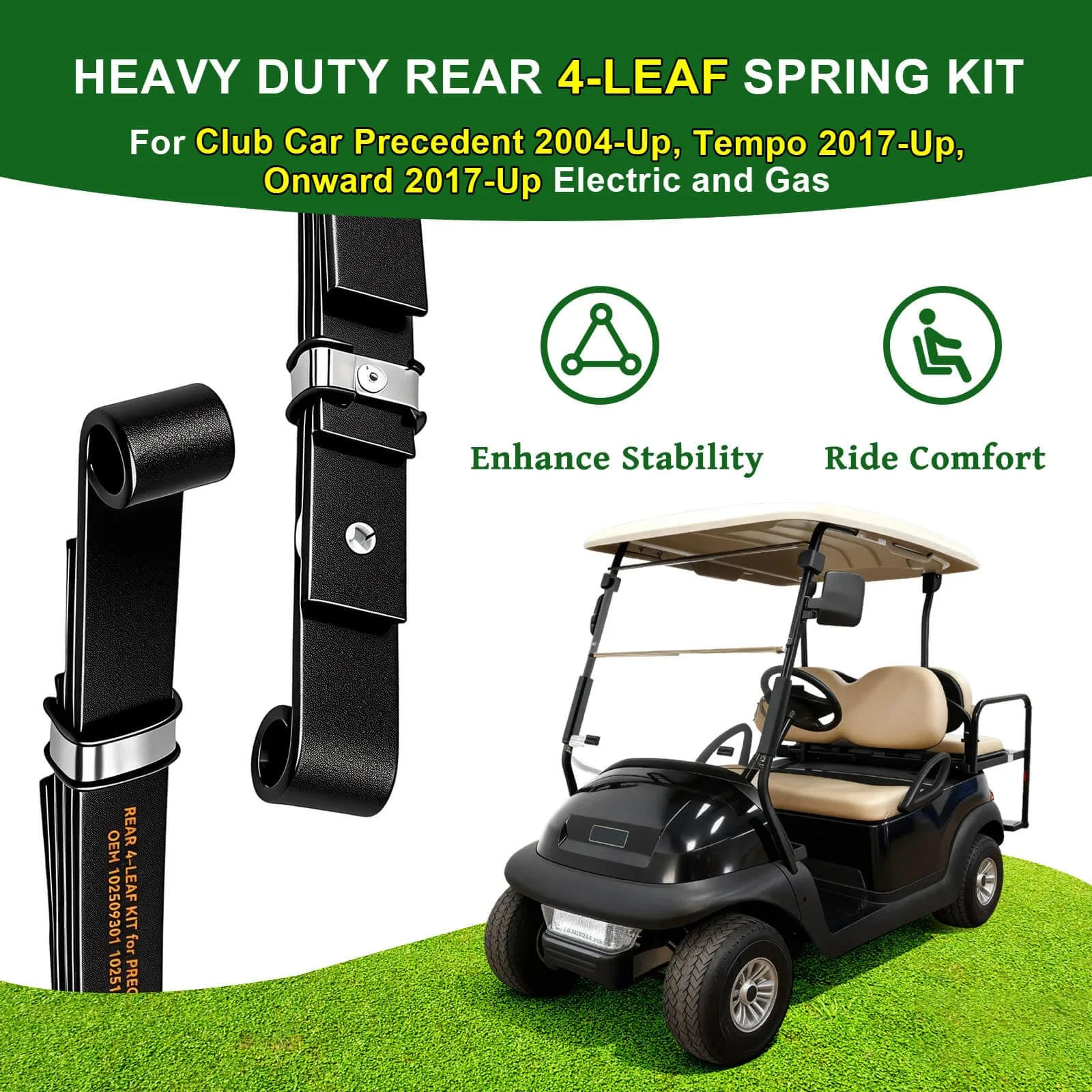 Cartalia Rear 4-Leaf Spring Kit for Club Car Golf Carts image 2