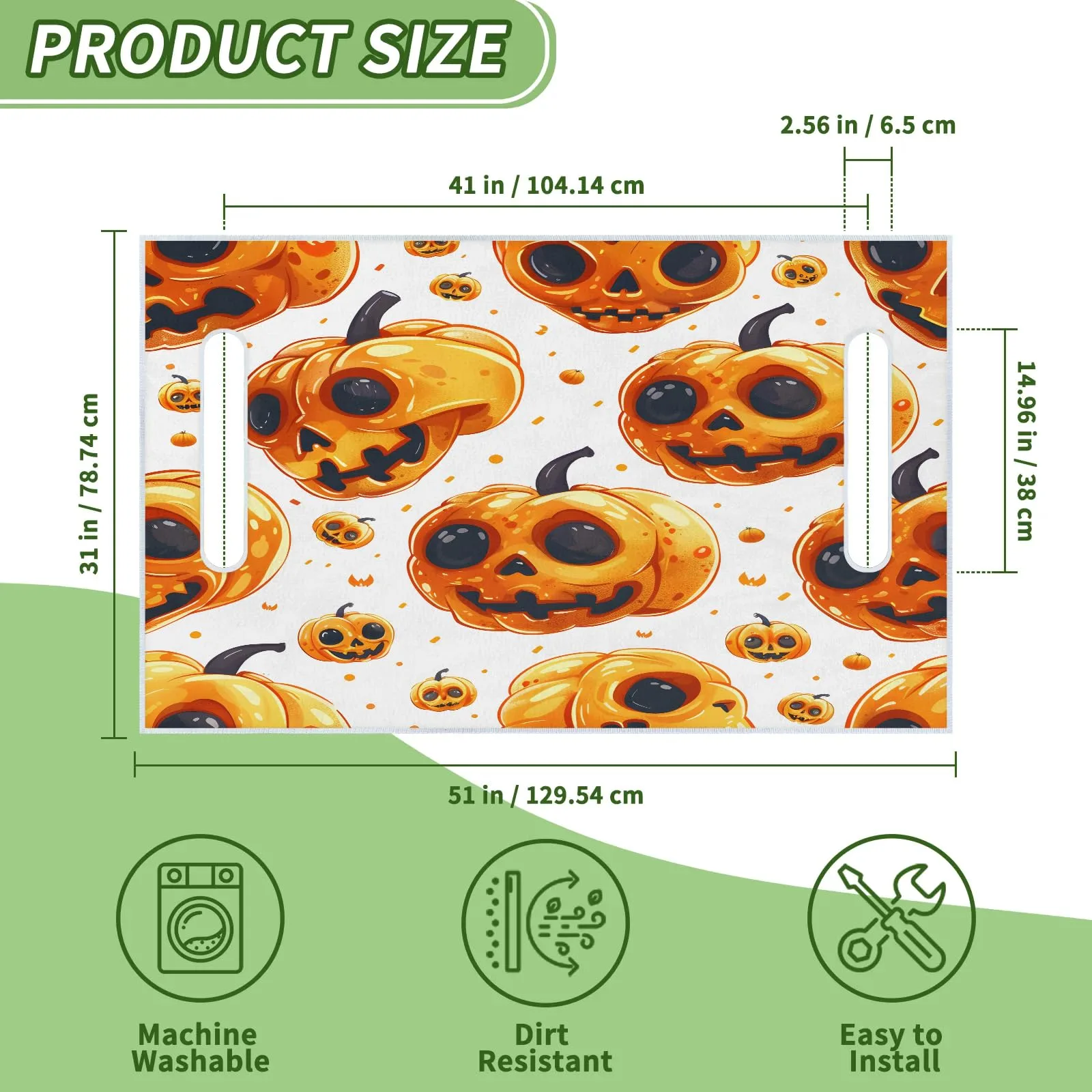 Tiveruda Halloween Pumpkin Golf Cart Seat Cover image 2