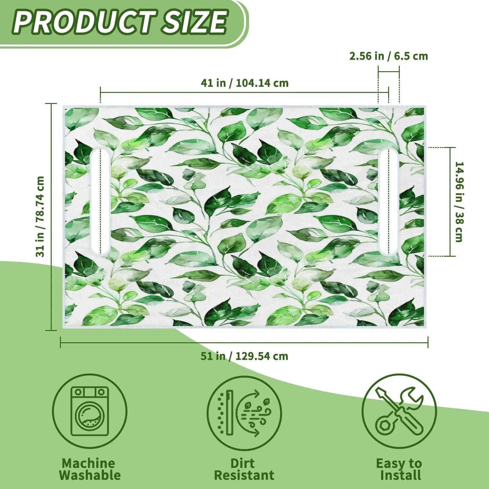 Tiveruda Green Eucalyptus 51 x 31 in Golf Cart Seat Cover (2-Person) image 2