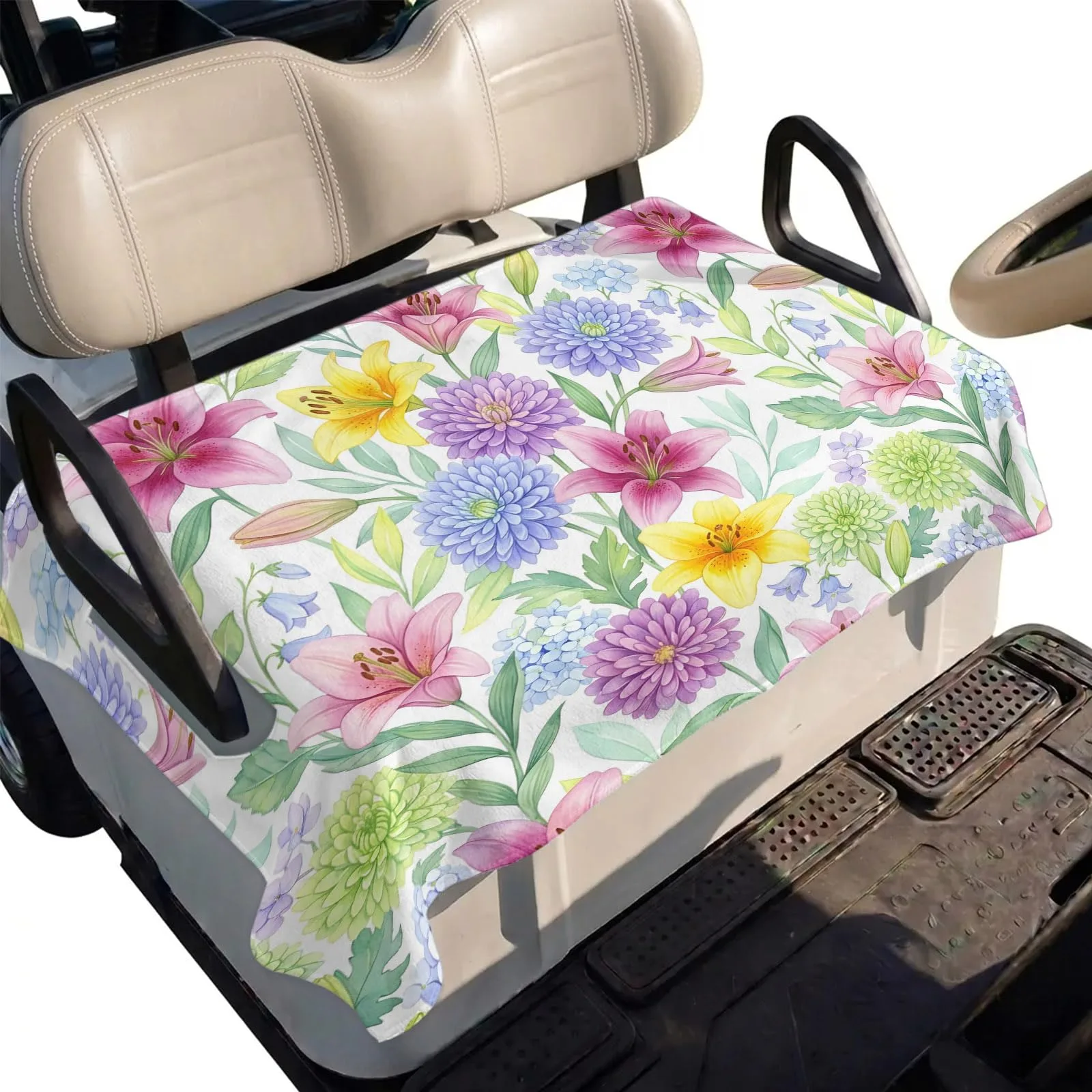 DecorLovee Floral Golf Cart Seat Cover, 51 x 31 in