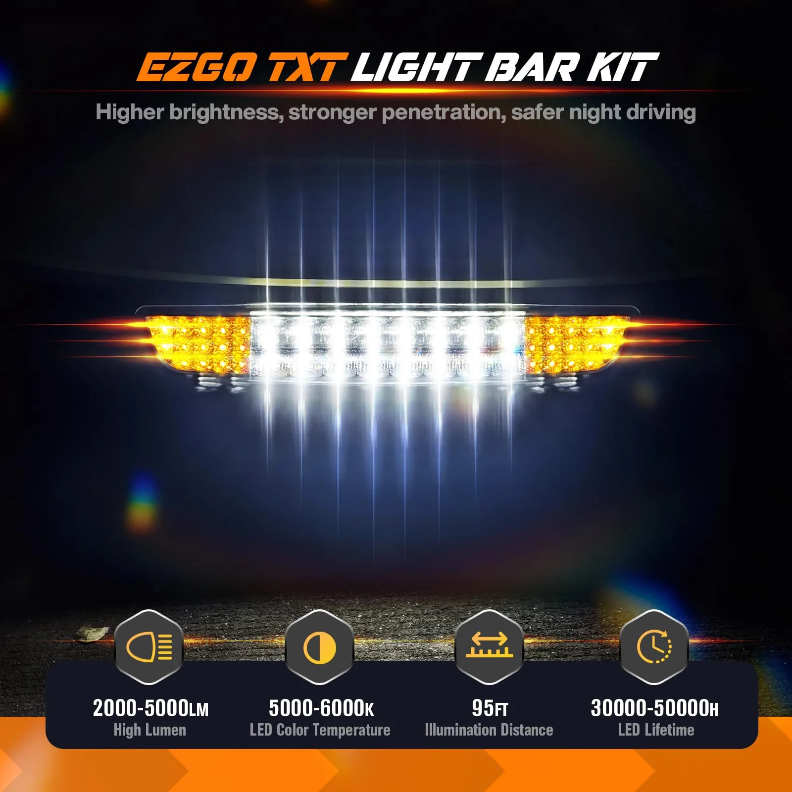 GODCTSUP E-Z-GO TXT LED Light Bar Kit 1996-2013 image 2