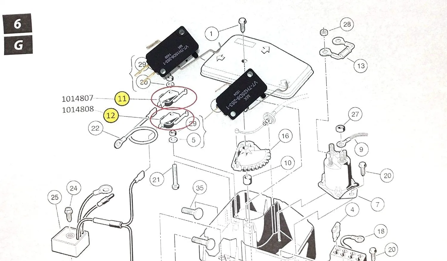 Viefow Micro Switches for Club Car DS and Precedent image 3