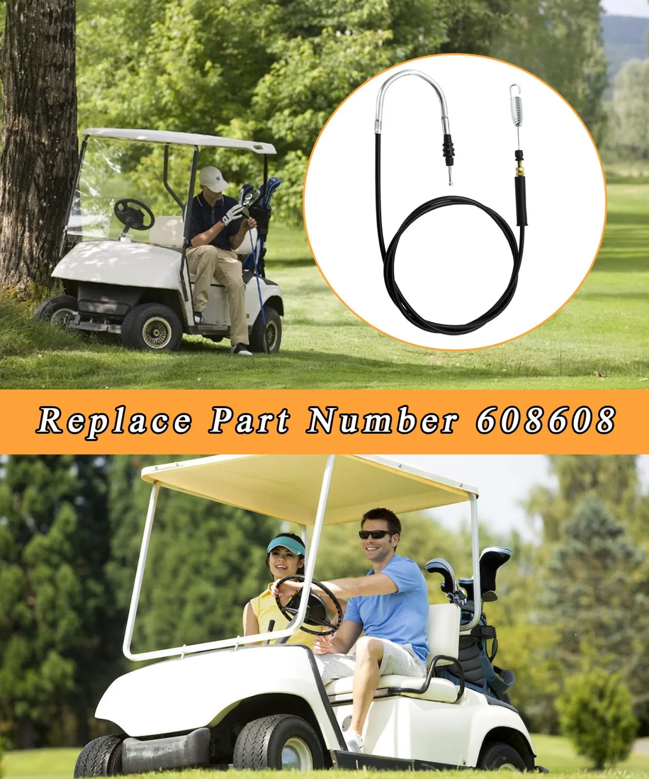 BTROVIA BWH9 Accelerator Throttle Cable for E-Z-GO image 3