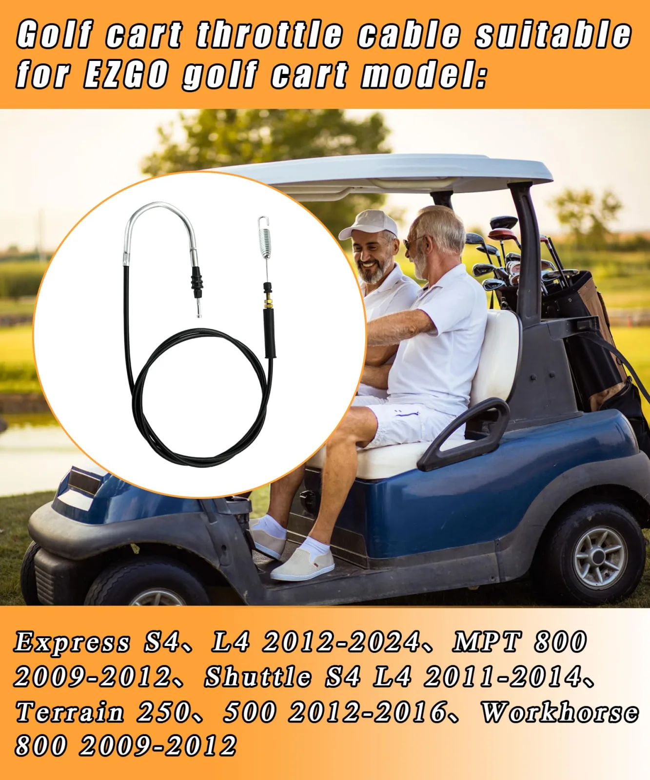 BTROVIA BWH9 Accelerator Throttle Cable for E-Z-GO image 4