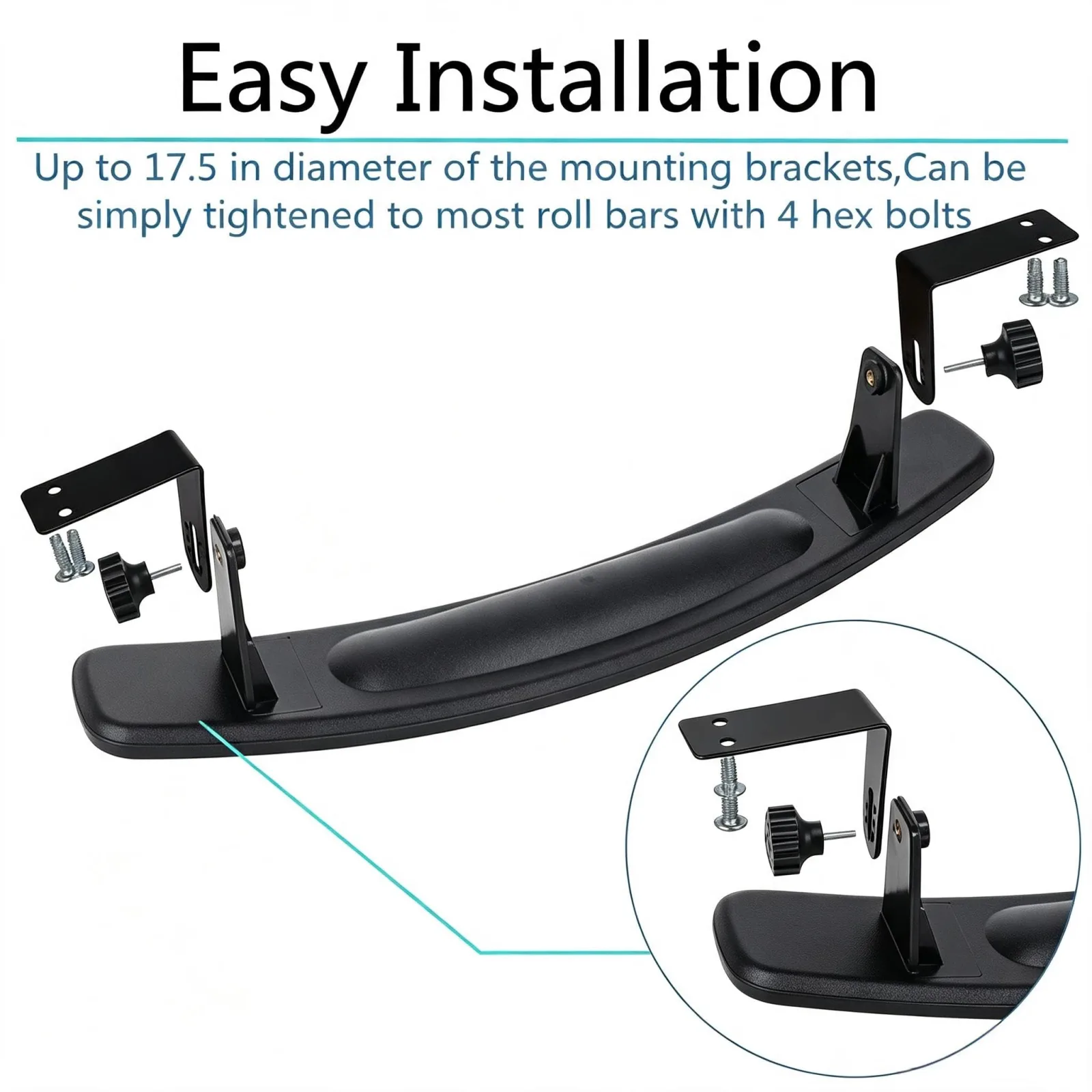 HKOO Golf Cart Folding Mirrors with Rear View Mirror image 2
