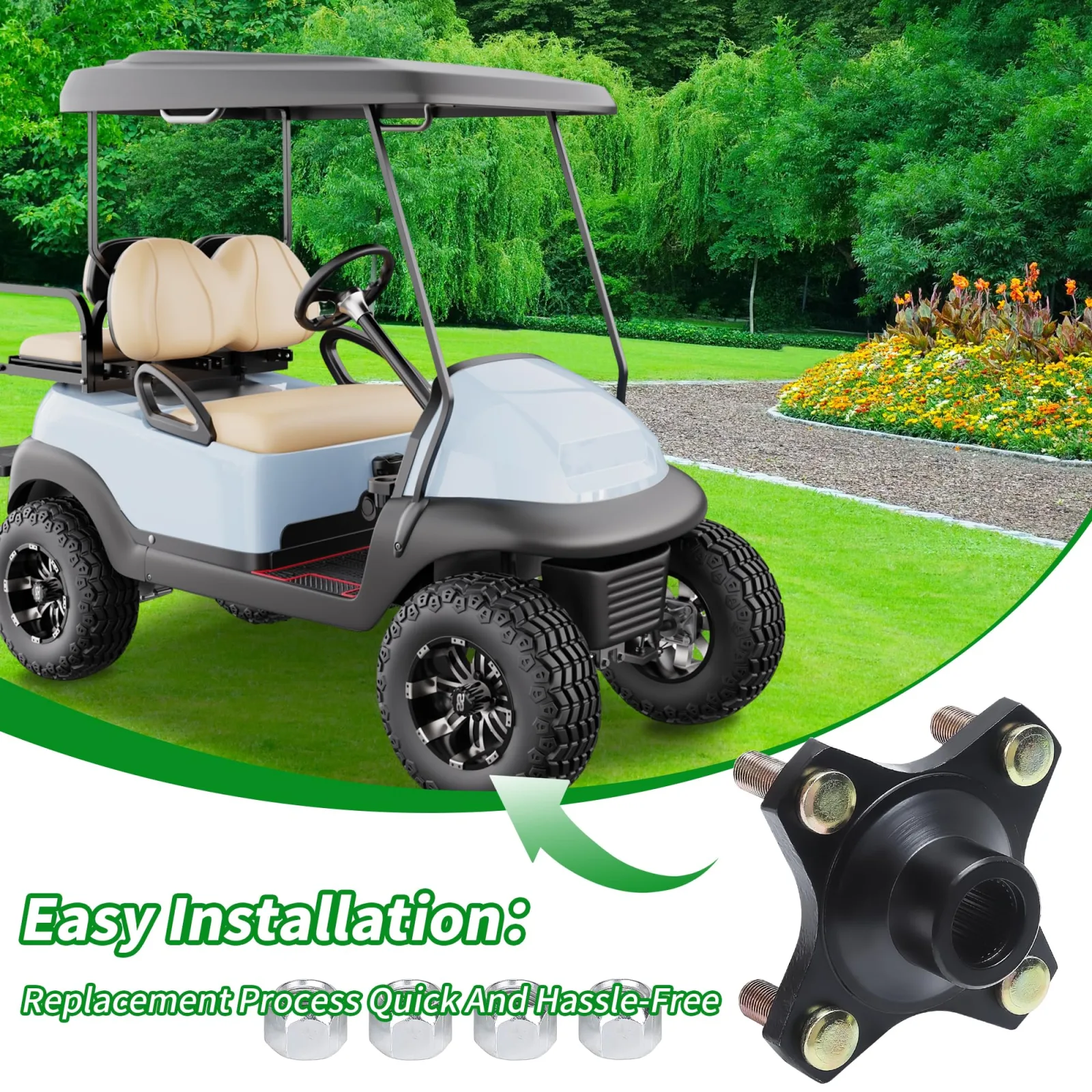 10L0L Rear Wheel Hub Assembly for Club Car Precedent 2015-2019 image 3