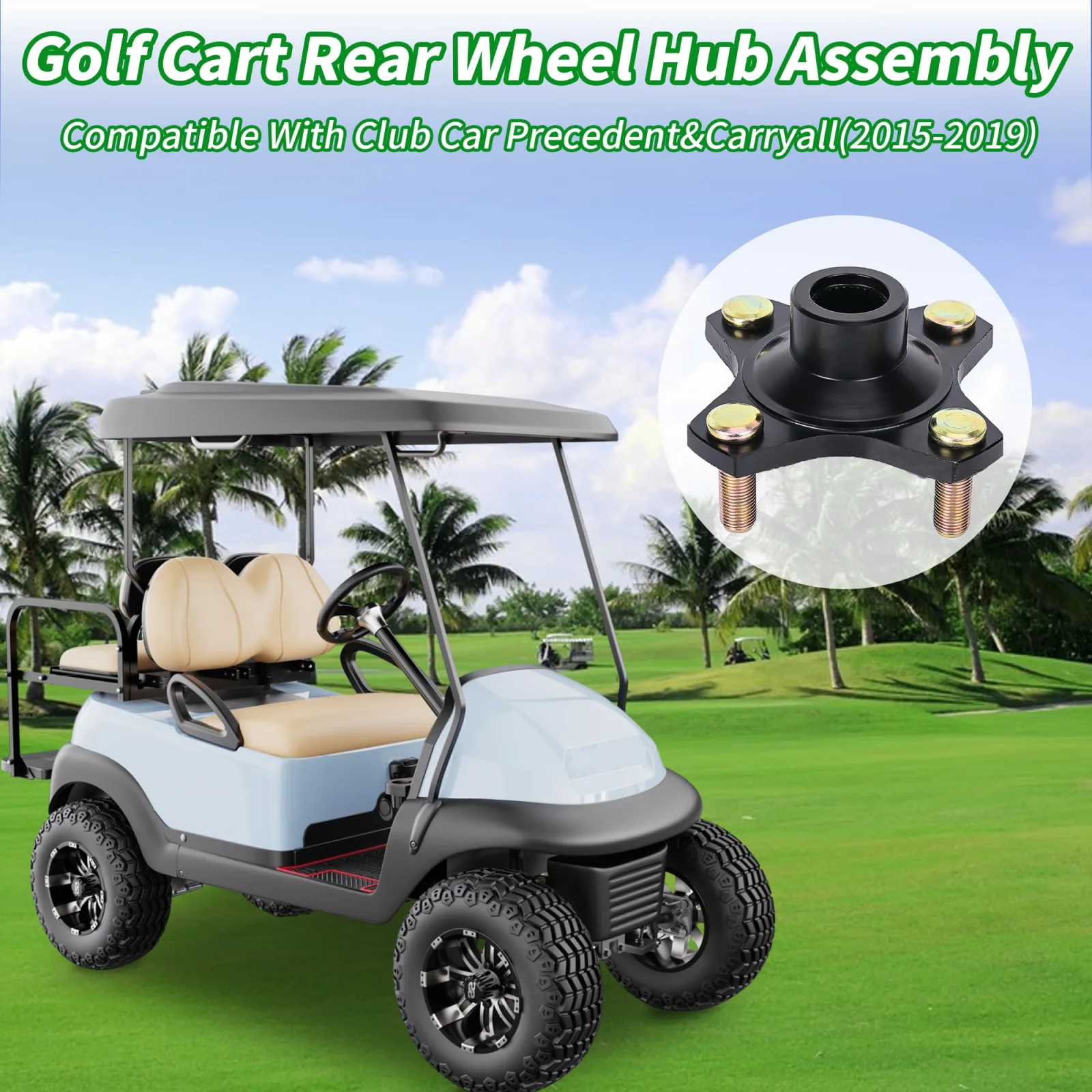 10L0L Rear Wheel Hub Assembly for Club Car Precedent 2015-2019 image 4